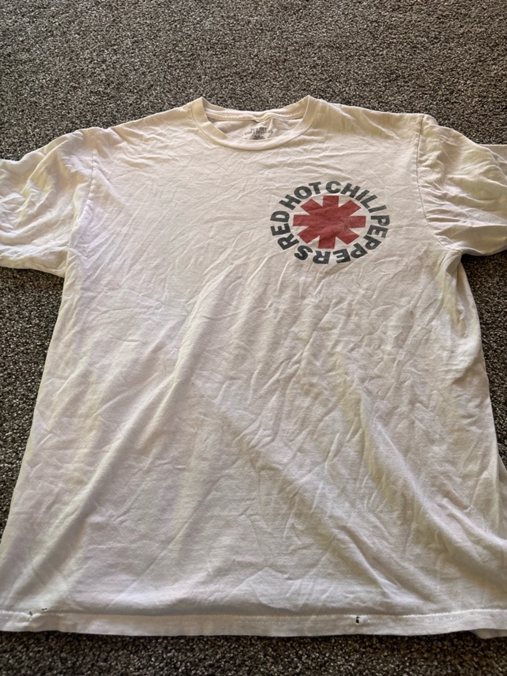 Red Hot Chili Peppers White Graphic Tee - Logo Chest Print